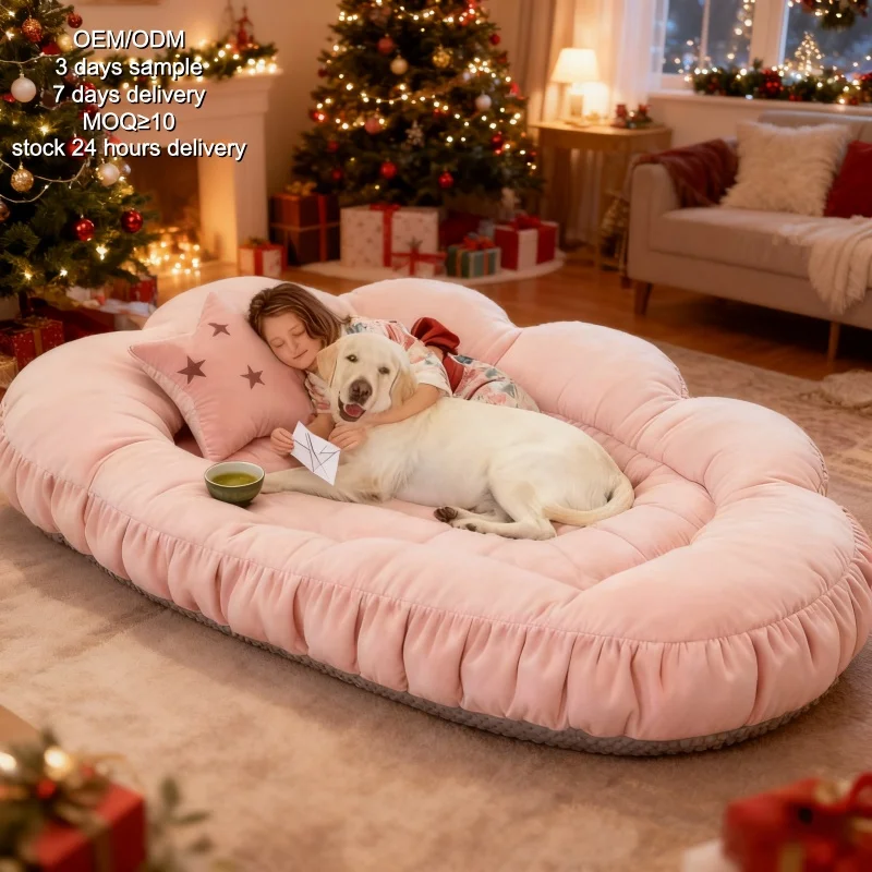 Custom Human Dog Bed Orthopedic Dog Bed For Large Dogs With Soft Polyester Memory Foam And Modern Fashion Waterproof Washable Co