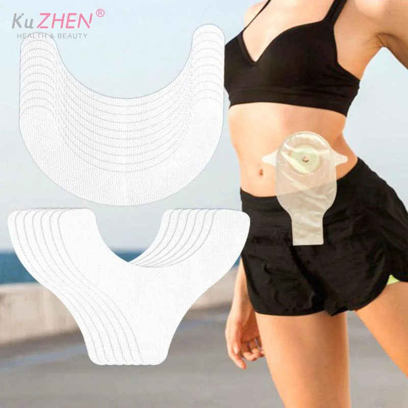 10 Pcs Elastic Ostomy Barrier Strips Spunlace Nonwoven Fabric Leak Skin Adhesive Ostomy Extender Barrier Tape For Colostomy Bag