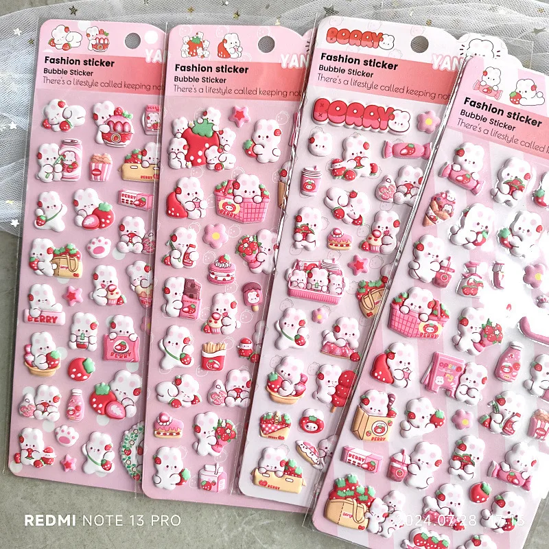 3D Foam Puffy Stickers Random Cute Cartoon Elf Decorative Stickers For Kid Girls Phone Case Notebook Fridge Journal Scrapbooking
