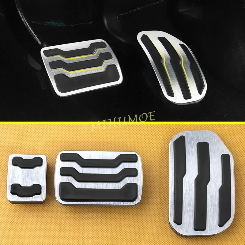 

Car Pedals For Ford F150 2015-2020 / Lincoln Navigator 2018-2021 Silver Aluminium Alloy Parking Brake Gas Pedal Pad Cover Set