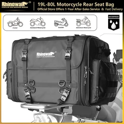 Rhinowalk Motorcycle Rack Bag Waterproof 19L-80L Expandable Big Capacity Motor Travel Back Luggage Trunk For Most Motorcycles