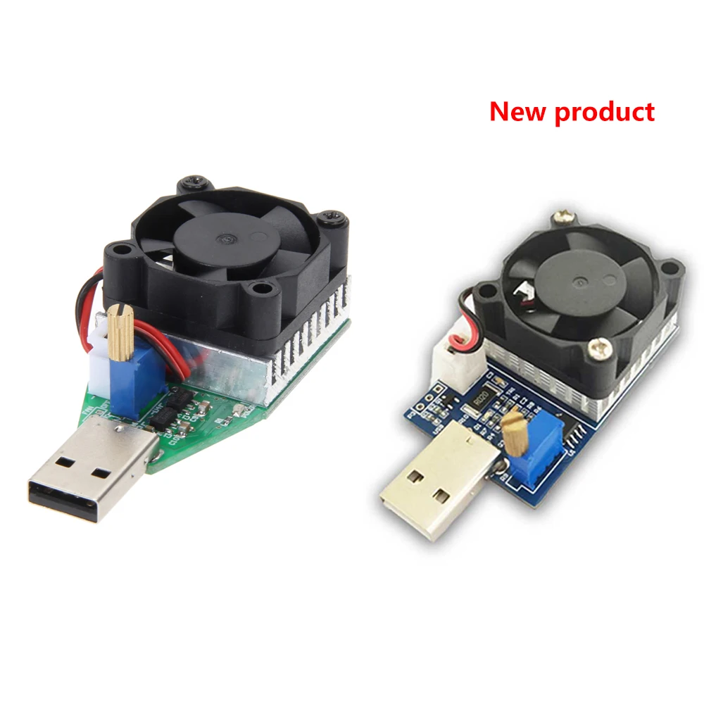 15W Electronic Test Load resistor USB Interface Battery Discharge Capacity Tester with Fan Adjustable Current Module DC 3V-21V