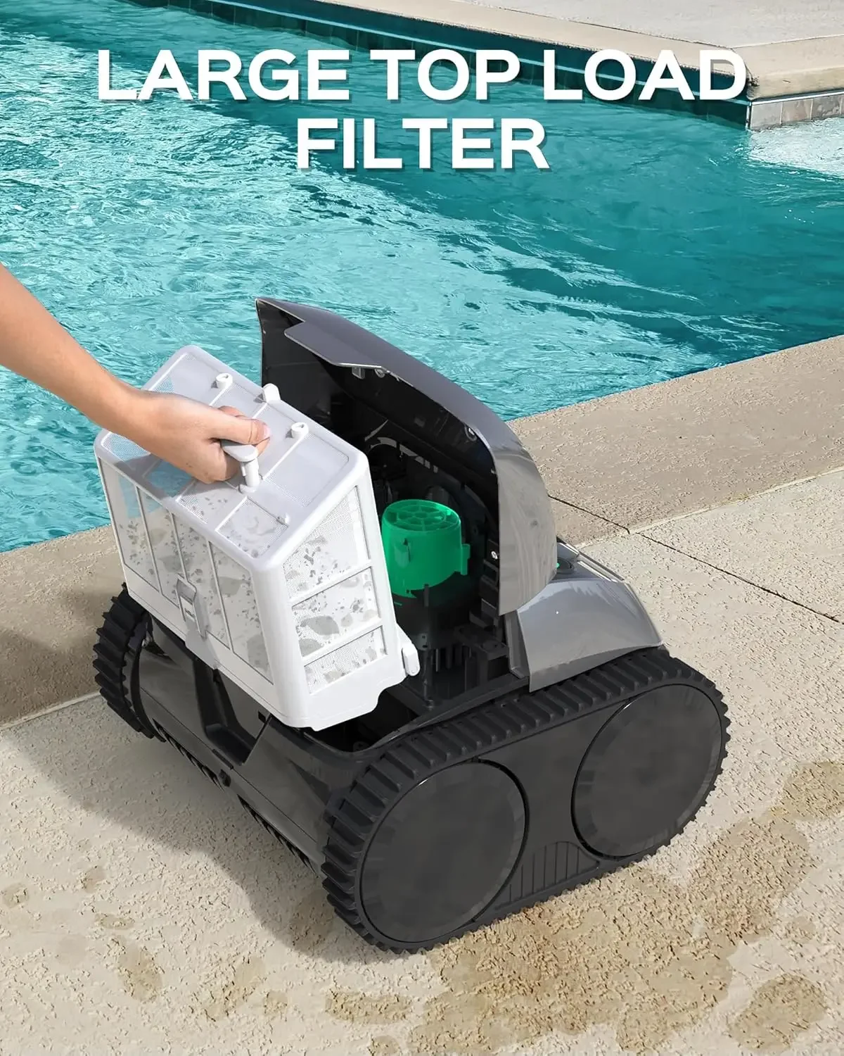 C1 Robotic Pool Cleaner for In Ground Pools up to 65 FT in Length, 150mins Runtime, Cordless Pool Vaccum wi