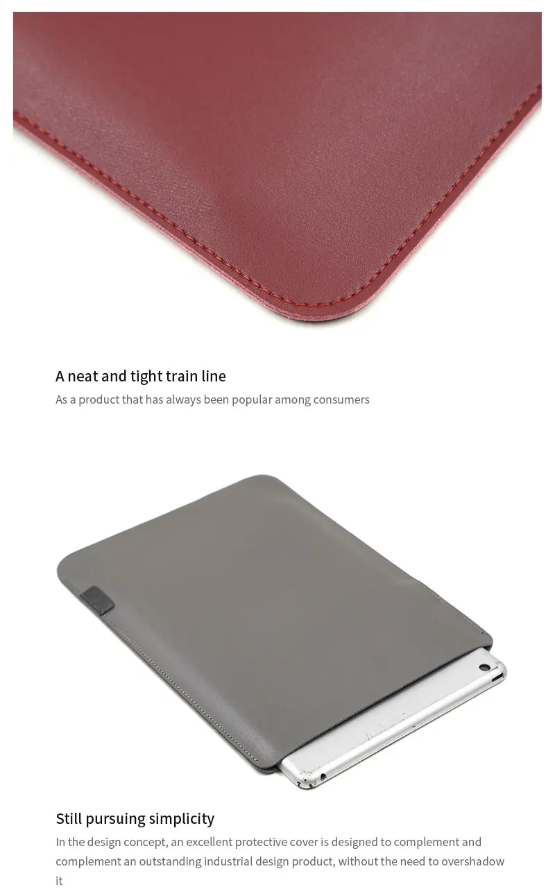 Ultradünne PU-Leder-Tablet-Hülle für 8,3/10,9/11/12,9/13 Zoll, Tasche mit direkter Seitenzugangsstiftschlitz für iPad Mini 7,9 Air Pro 13 Zoll – Detail 4