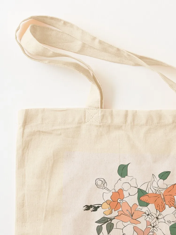 Sac fourre-tout à fleurs pour filles, grand sac écologique, cuillère à soupe pliante, fourre-tout en toile