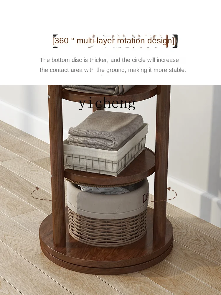 ZC Solid Wood Rotating Coat Hanger Bedroom Floor Clothes Rack Living Room Interior Coat Rack Home Doorway Cloth Rack