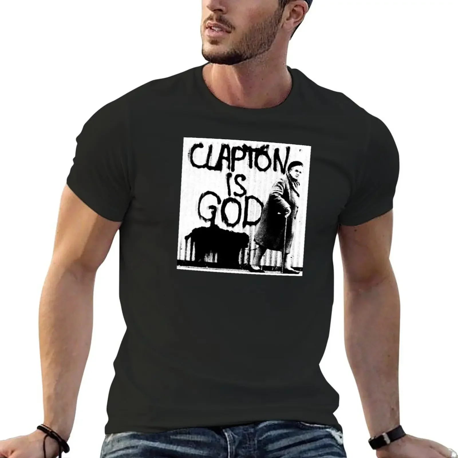 Clapton is God - Black on White T-Shirt shirts graphic tees anime t shirts tops summer tops t shirts for men pack