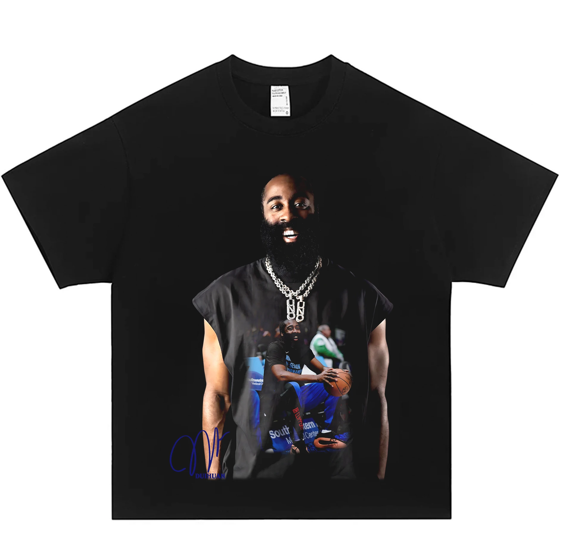 

2025 new American direct injection print casual trendy sporty pure cotton summer short sleeve loose T-shirt