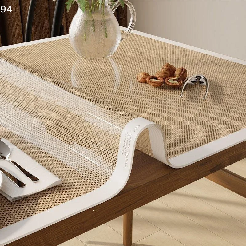 Rattan Texture Table Mat 40x60cm Waterproof Oilproof Table Pad Non Slip Desktop Protector For Dining Table Home Decor