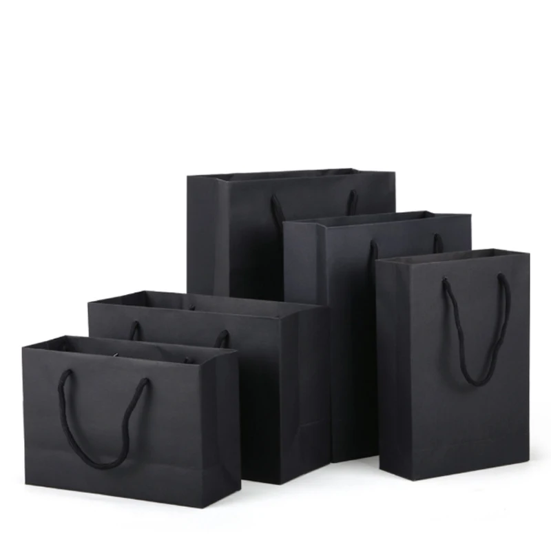 10/20/30pcs Gift Bags For Wedding Birthday Christmas Party Candy Gifts Packaging Bag White Black Kraft Paper Small Handbag