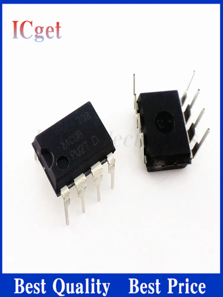 10Pcs New AT 24C64 DIP-8 24C02 24C04 DIP 24C08 24C16 24C32 -10PI-2.7 -10PU-2.7 PU27 PI27 IC in stock Memory chips