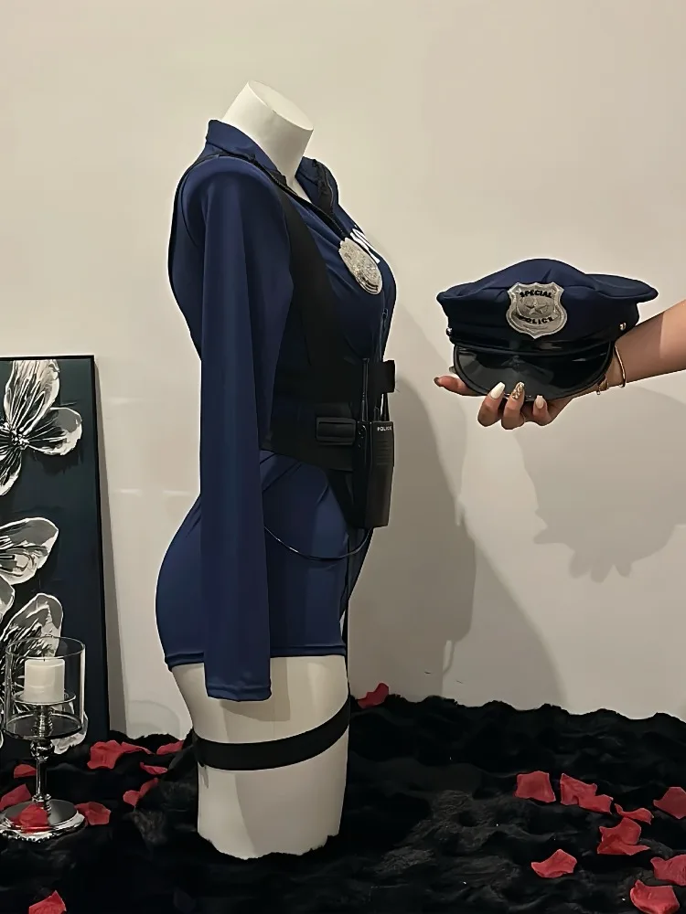 Police Cosplay Uniform With Props Kit Sexy Role Play Costumes Set Erotic Underwear Bondage Body Belt Lingerie Exotic Theme Night