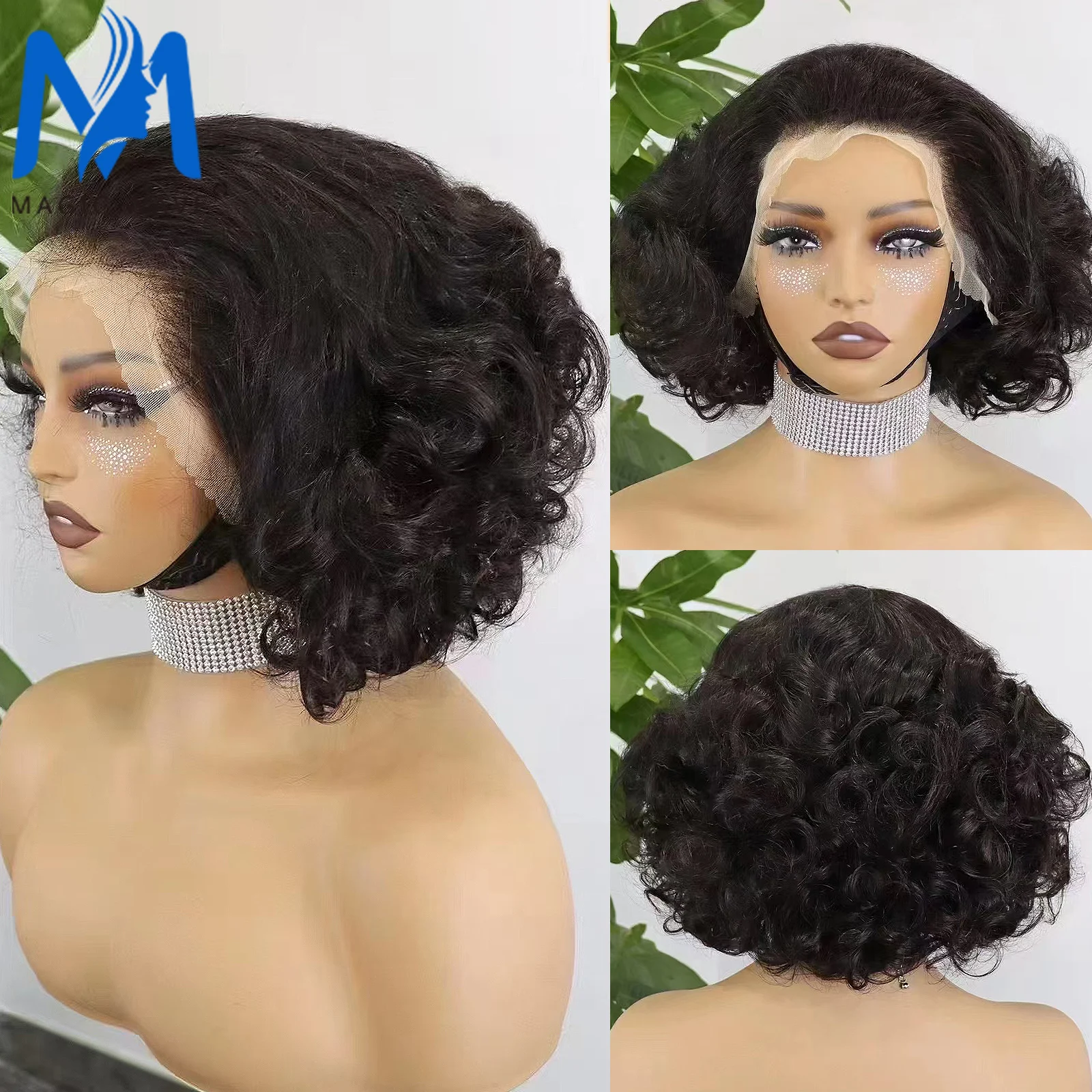 200% Density Bouncy Human Hair Wig 13x4 Transparent Lace Front Fumi Wig Loose Wave Brazilian Remy Hair WIg for Black Women