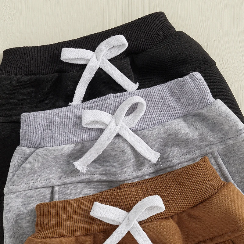 

Infant Boys Jogger Pants 3 Pack Soft Cotton Blend Elastic Waistband Trousers Casual Bottoms Long Sweatpants for Toddlers