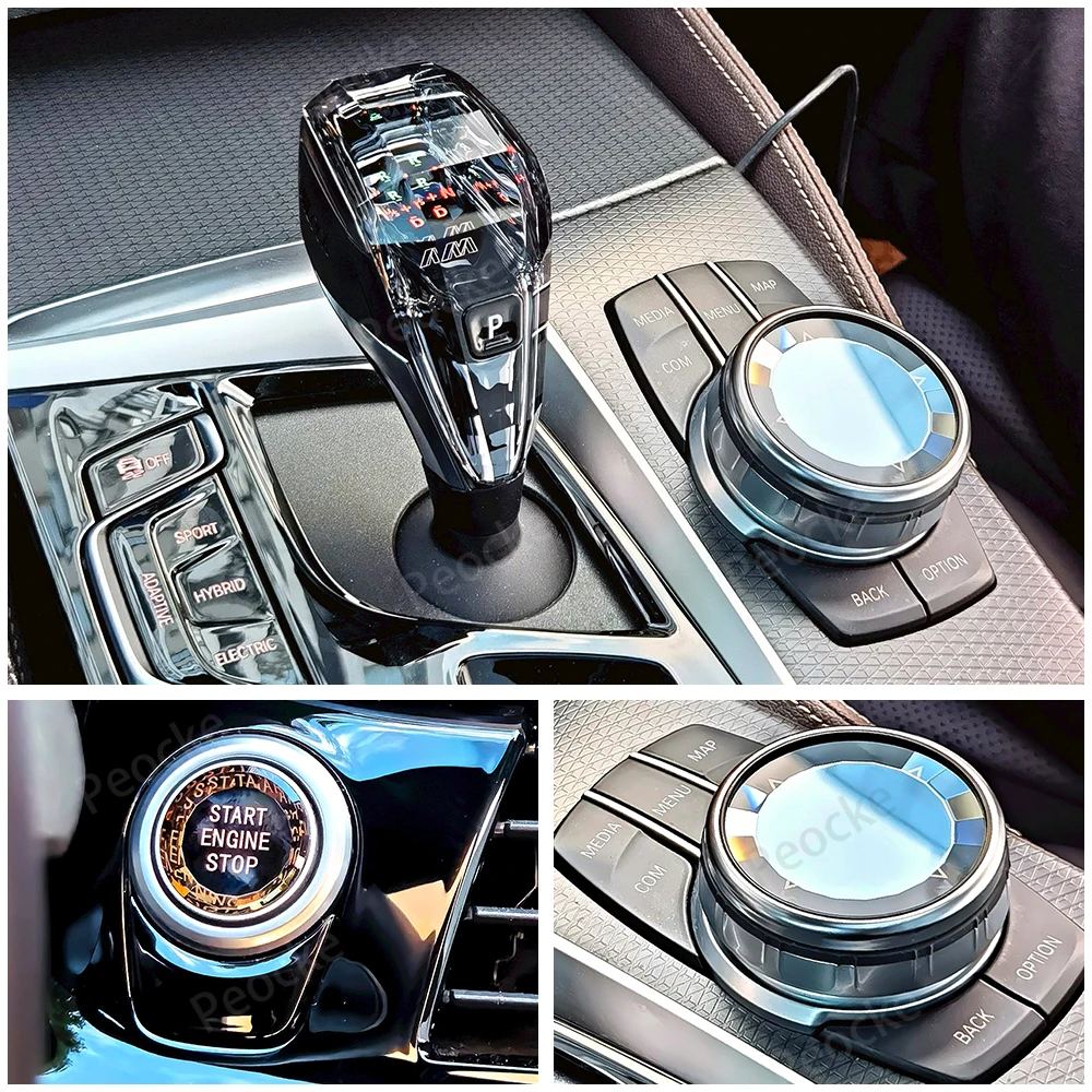 Crystal Gear Shift Knob Handles For BMW G30 iX3 G08 G32 G02 F10 F20 Gearbox Lever G12 F02 F34 F35 F32 F33 F36 Crystal Rod Head