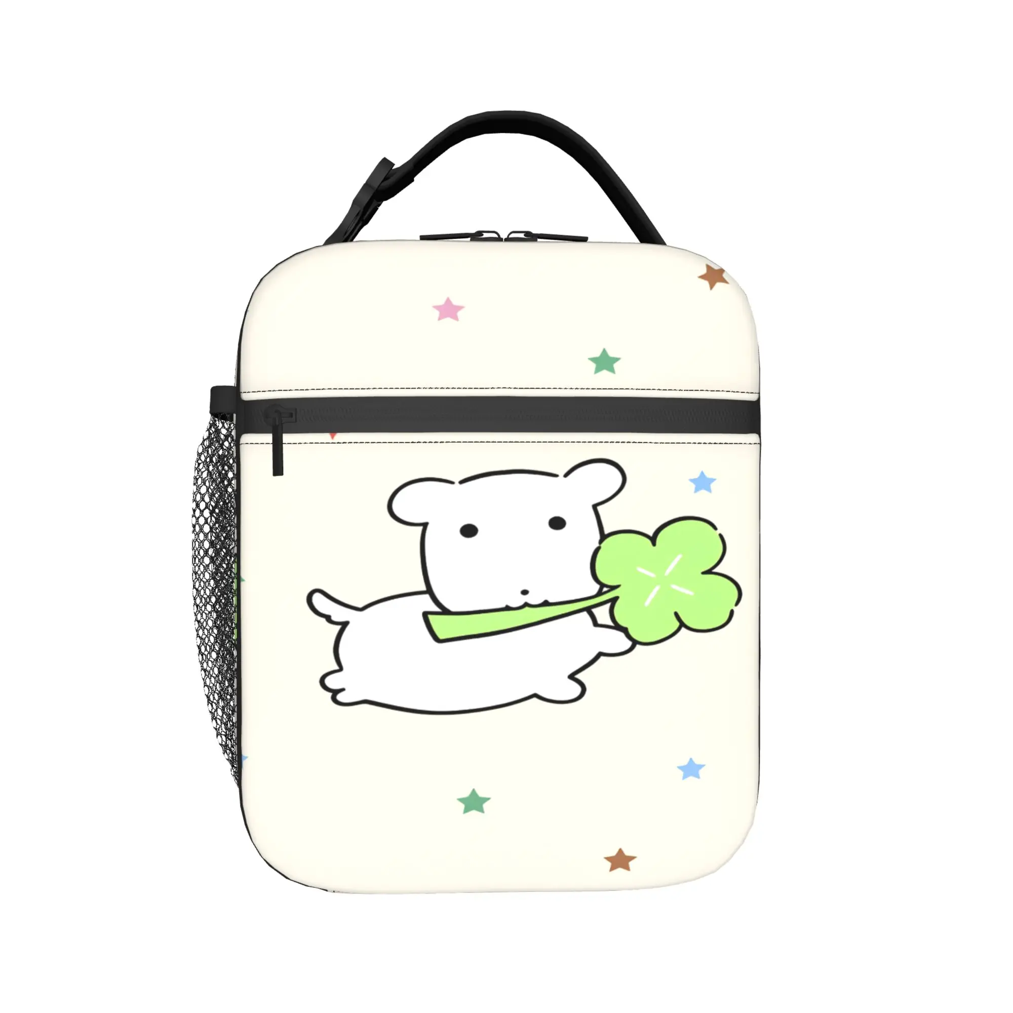 Korean Abstract Puppy Lunch Bag Outdoor Picnic Lunch Box For Women Fashion Graphic Tote Food Bags Waterproof Portable Cooler Bag