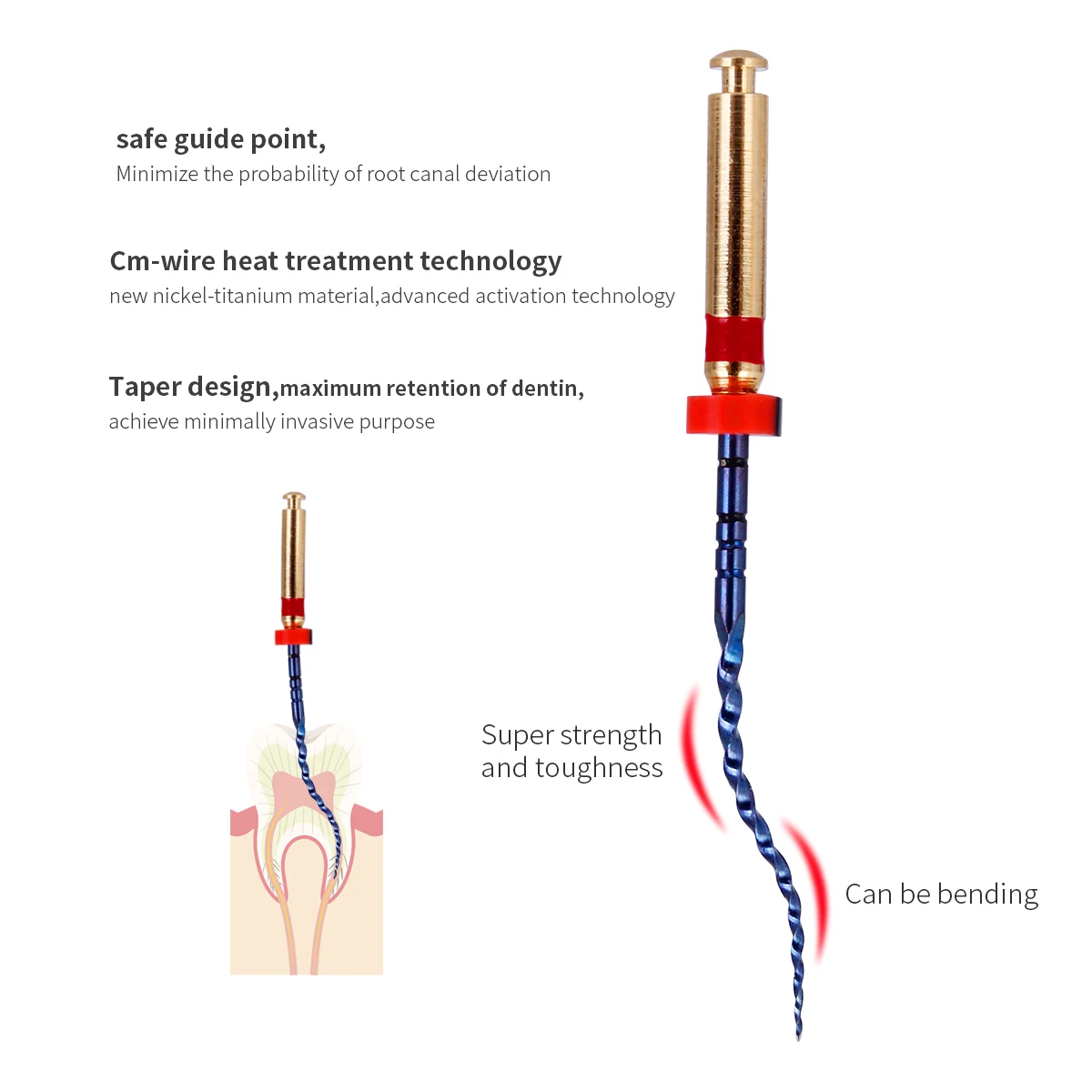 10 Boxes AZDENT Dental Heat Activated Canal Root Files SX-F3 25mm Engine Use Nickel-titanium Alloy Endodontic Tips