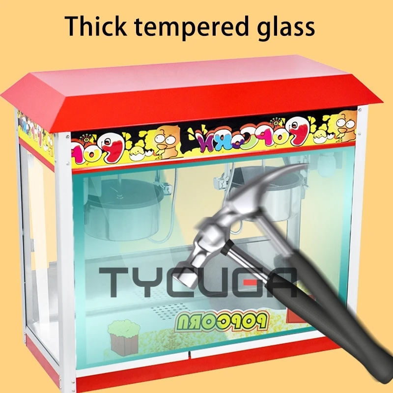 Коммерческая машина для попкорна Электрическая машина для попкорна с двойной чашей для киоска, стиль крыши, машина для попкорна с шариками-бабочками