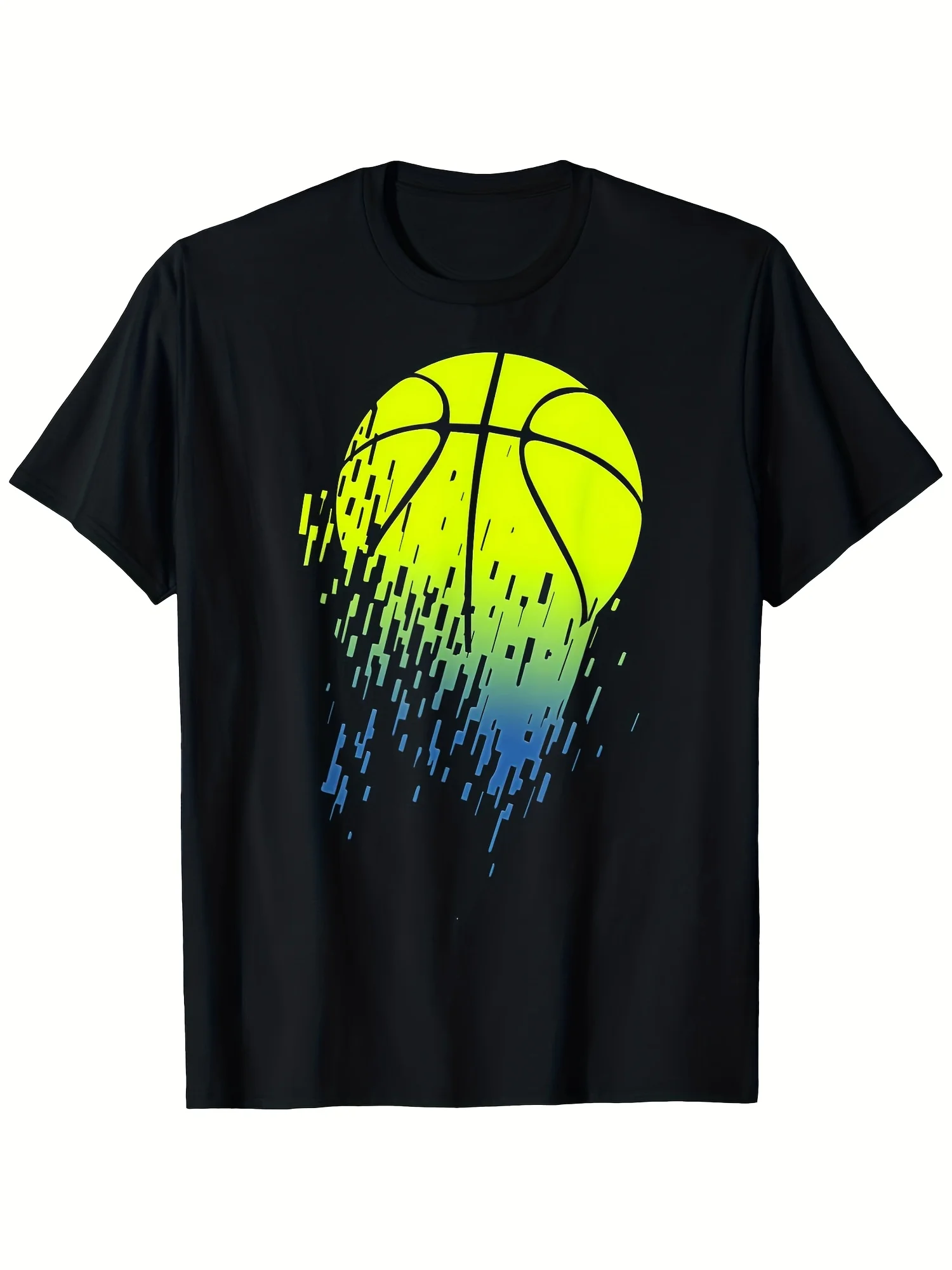 

Men's 100% Cotton T-Shirt Graphic Tee with Yellow & Blue Raindrop Design Regular Fit Short Sleeve Casual Streetwear