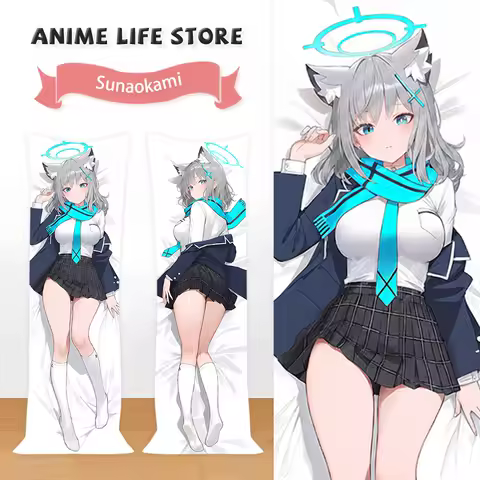 Dakimakura Blue Archive Sunaokami Shiroko Body Pillow Cover Double-Sided Print Anime Pillowcase Hugging Cushion Cover Otaku Gift