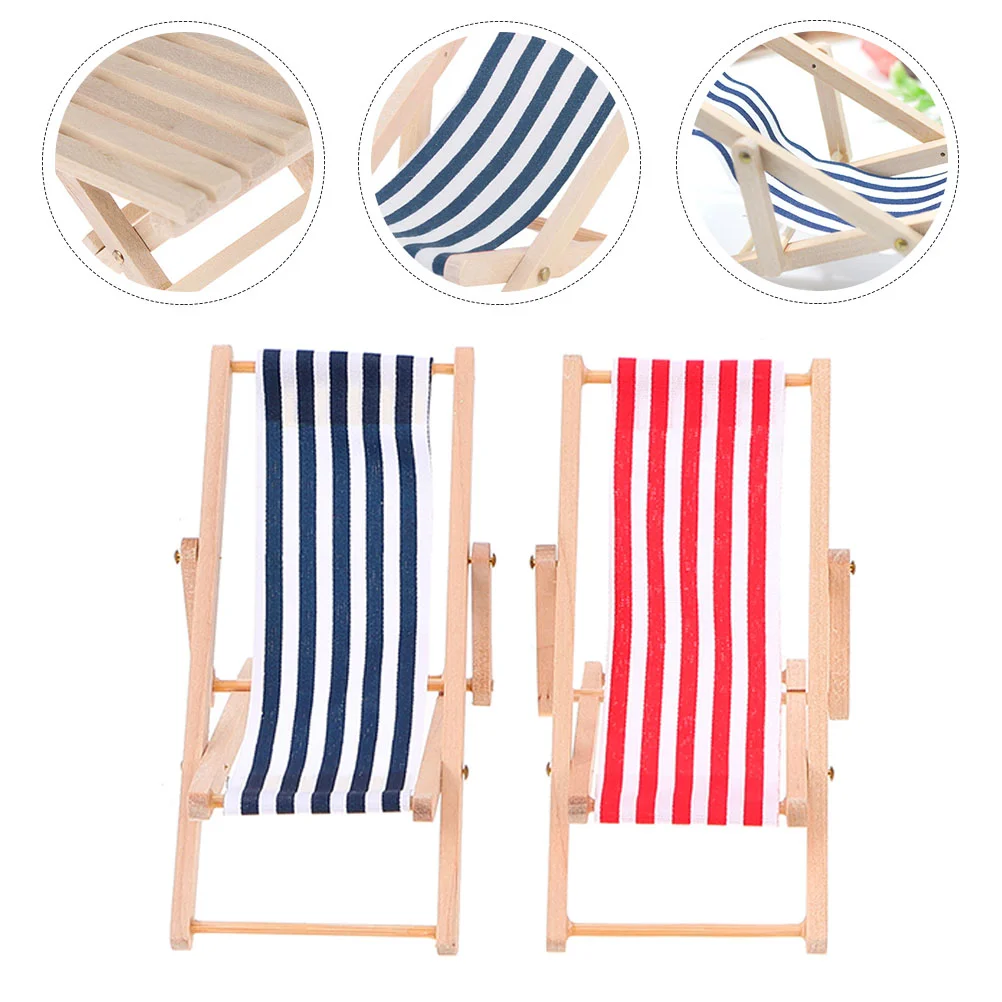2 Pcs House Beach Chair Adorable Mini High Miniature Chairs Decorative Model Wear-resistant