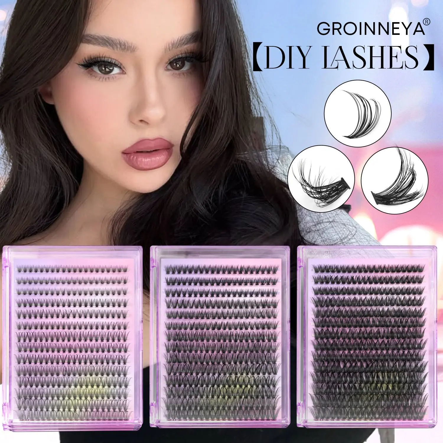 Individual Segmented Lash Clusters Natural Simulated Grafting Effect Thick Curly Reusable Daily Eye Lashes
