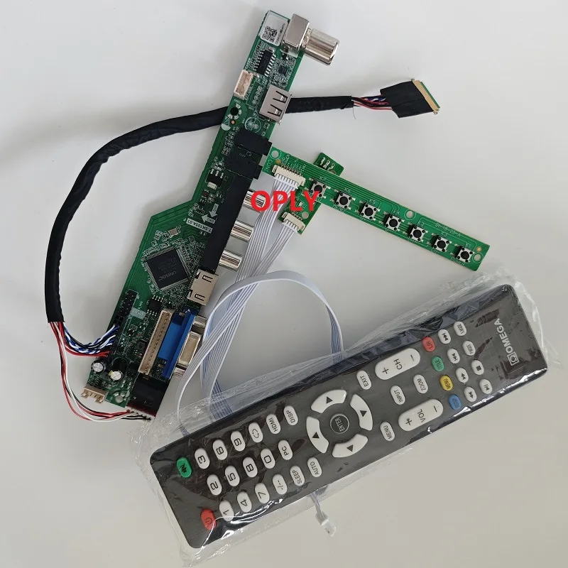 

Плата контроллера телевизора, совместимый с HDMI комплект для B140XW01 V9/V8 B140XTT01.0 B140XW01 14 дюймов RF USB AV VGA аудио светодиодный экран 1366x768