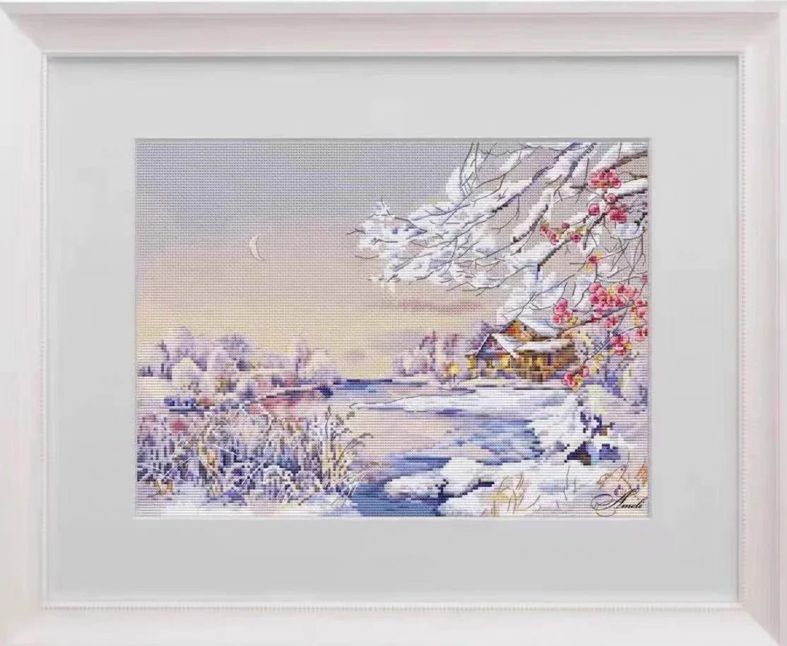 

Winter morning Scenery 16CT 18CT 14CT Unprinted Top Quality Cross Stitch Kits Embroidery Art DIY Handmade Needlework Home Decor