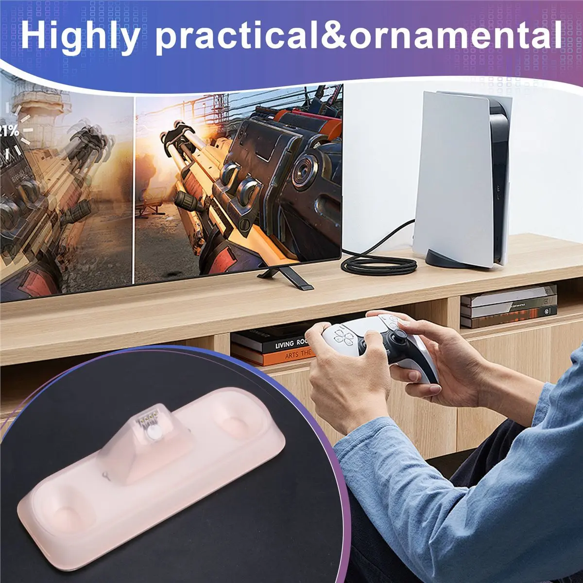 forfor Mechanical Handle Charging Dock with RGB Lighting Effects Charges Automatically When Placed Down for MOBAPAD Pink