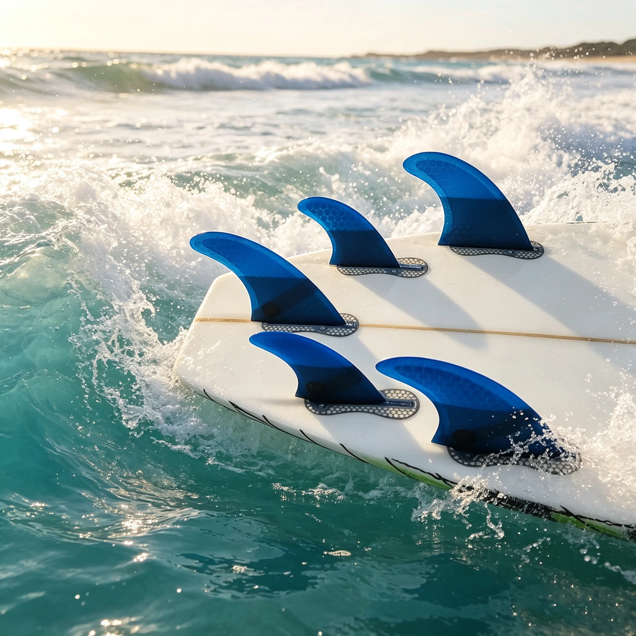 UPSURF FCS Ⅱ M+GL 5-Piece Set Multicolor Fiberglass Honeycomb Surfboard Fin System Tri-Quad Surfing Fin for Enhanced Performance