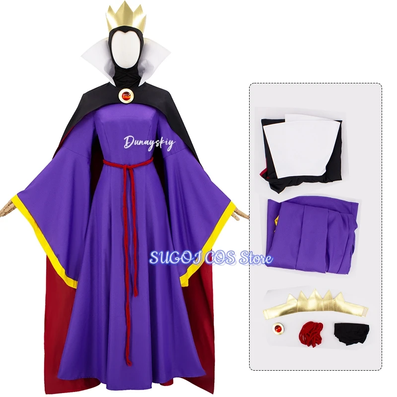 Osplay conto de fadas anime rainha traje rpg traje de palco mulher vilosa cosplay traje coroa manto cinto acessório terno