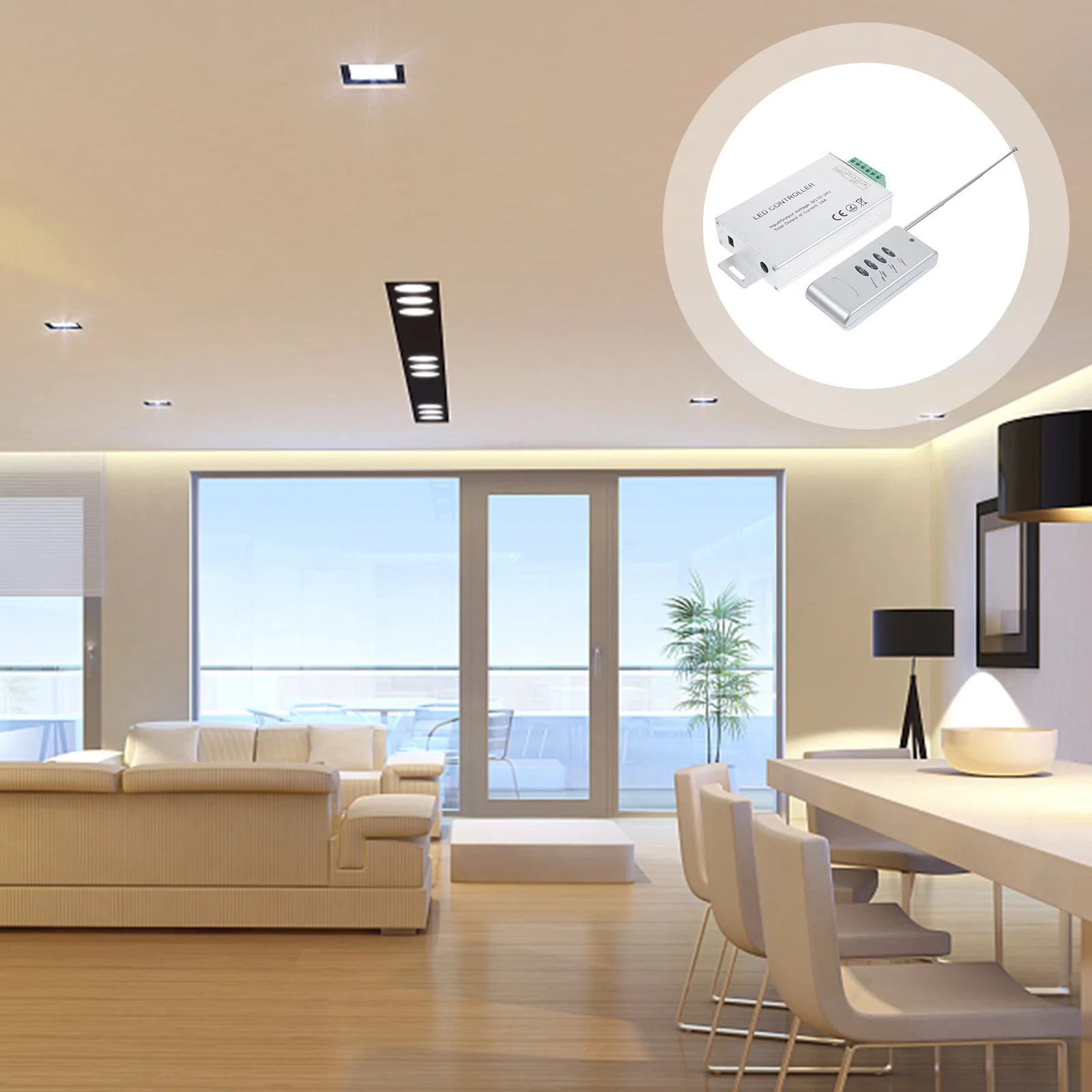 وحدة تحكم Led تيار مستمر 12-24 فولت 24A لأضواء شريط Ws2812B نطاق 20 متر بدون اتجاه جهاز تحكم عن بعد لاسلكي #6