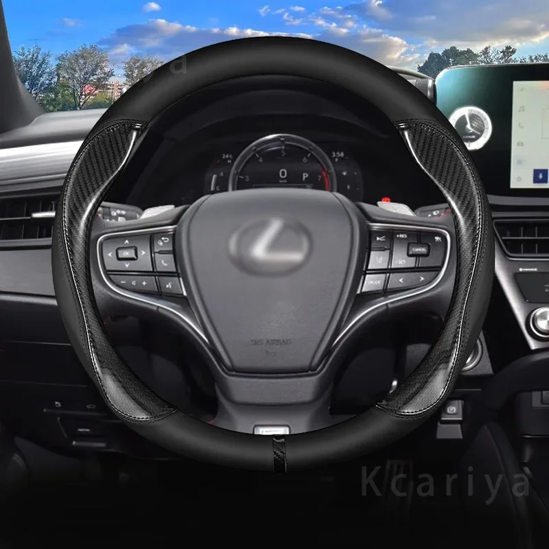 

For Lexus suede car Steering Wheel Cover , Carbon Fiber, PU Leather, RX 350 330 NX 300h 200 Fsport IS 220d ES CT200h GS LS LX