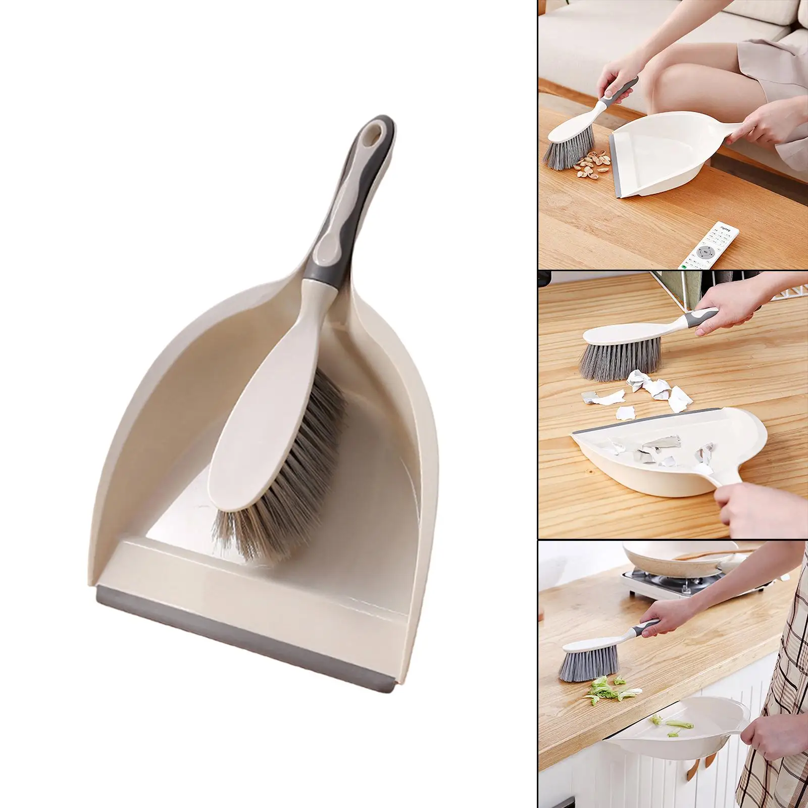 Small Broom and Dustpan Set Bristles Brush Whisk Broom Cleaning Tool Collect