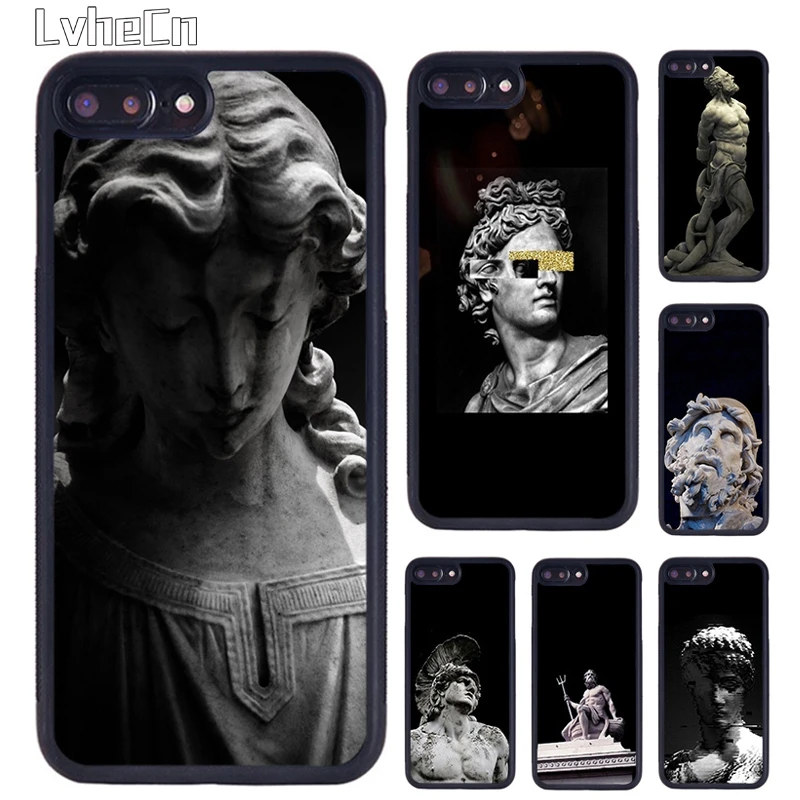 Greek God Statue Face Phone Case For iPhone 14 15 16 13 12 Mini Max Cover For Apple 11 Pro Max 6S 8 7 Plus SE2020 plus