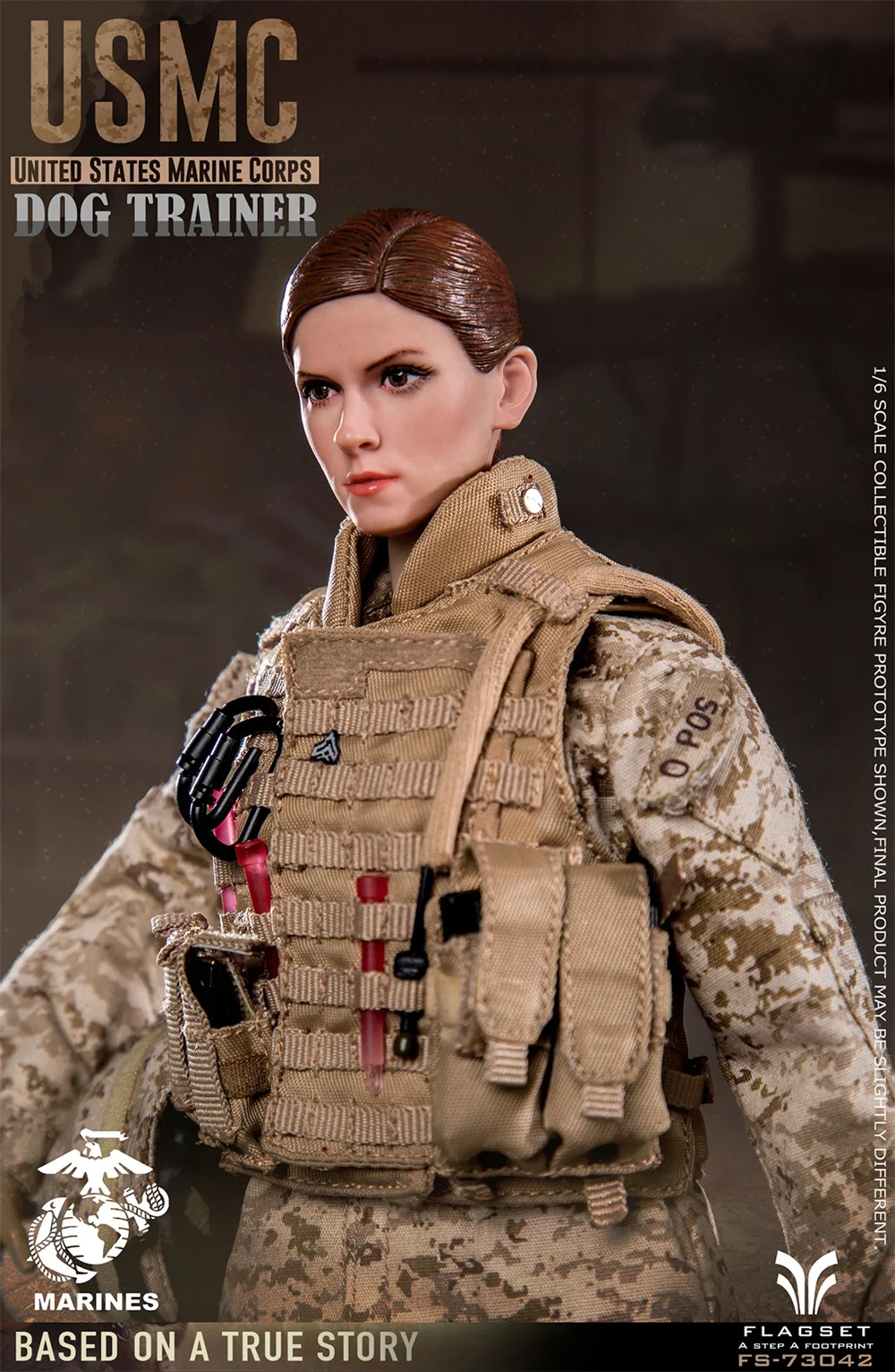 In magazzino FLAGSET FS73042 1/6 USMC Dog Trainer modello soldato femminile 12 ''Action Figure Set completo giocattolo da collezione