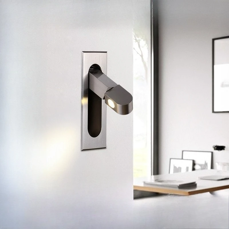 2026 Recessed Rotatable LED Wall Lamp Simple Style For Bedroom Bedside Hotel Homestay Reading Decor Light