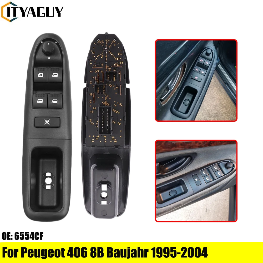 6554CF 6554.CF Car Front Left Electronic Power Electric Window Switch Lifter Control Button For Peugeot 406 8B Baujahr 1995-2004