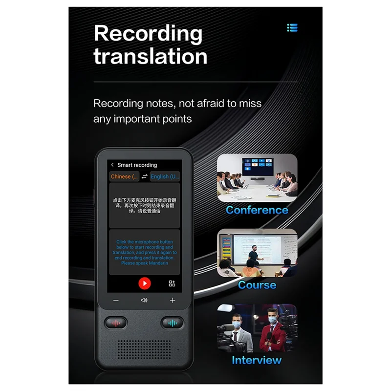 (รับประกัน) ใหม่ T18PRO Portable Audio Translator 138 ภาษา Smart Translator ออฟไลน์แบบเรียลไทม์ Smart Voice AI Photo Transl