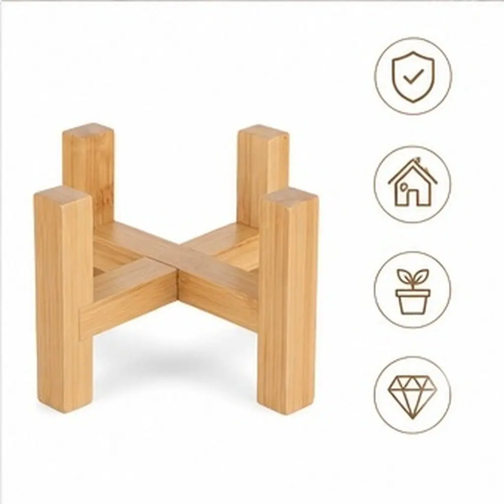 Sturdy Wooden Plant Stand for Indoor Outdoor Use Heavy Duty Flower Pot Rack Rustic Potted Plant Holder Garden Patio Office Decor