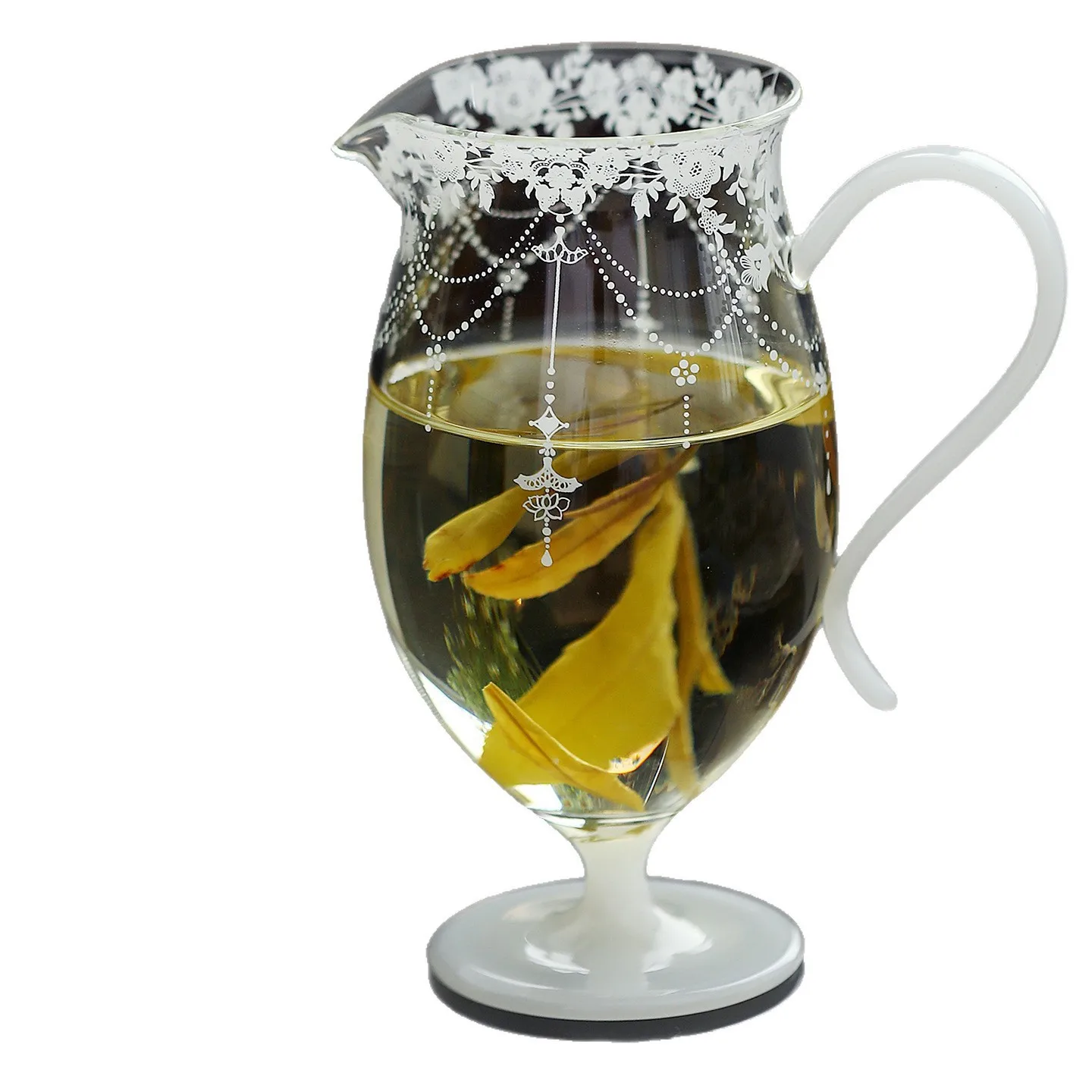 ارتفاع البورسليكات الزجاج الجانب مقبض عالية القدم Gongdao كوب حتى كوب مقاومة للحرارة النمط الياباني الشاي البحر قونغ كوب الشاي مقسم