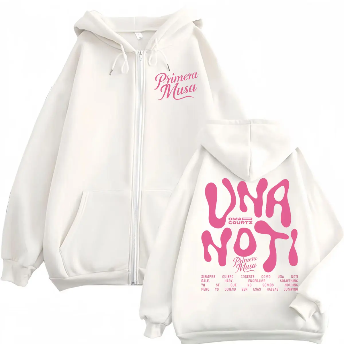 Customization Omar Courtz Primera Musa Merch Zipper Hoodie Hip Hop Fashion Zip Up Sweatshirts Men Women Clothing High Quality Fl