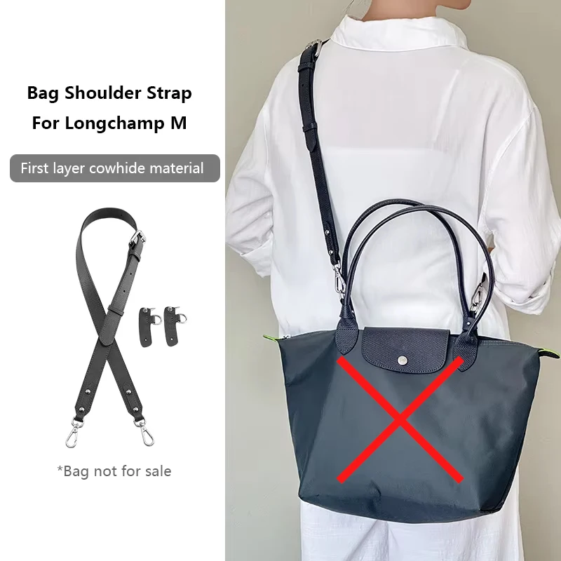 Bag Shoulder Strap For Longchamp M Leather Shoulder Bag Strap Durable Belt Slung Crossbody No Drilling Replacement Accessories
