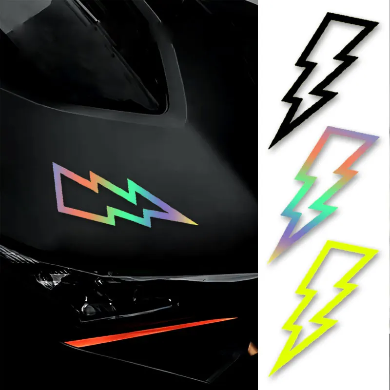 

3PCS Lightning Motorcycle Stickers Waterproof for DIY Motorbike Helmet Fuel Tank Electric Scooter Front Fairing Vinyl Decals