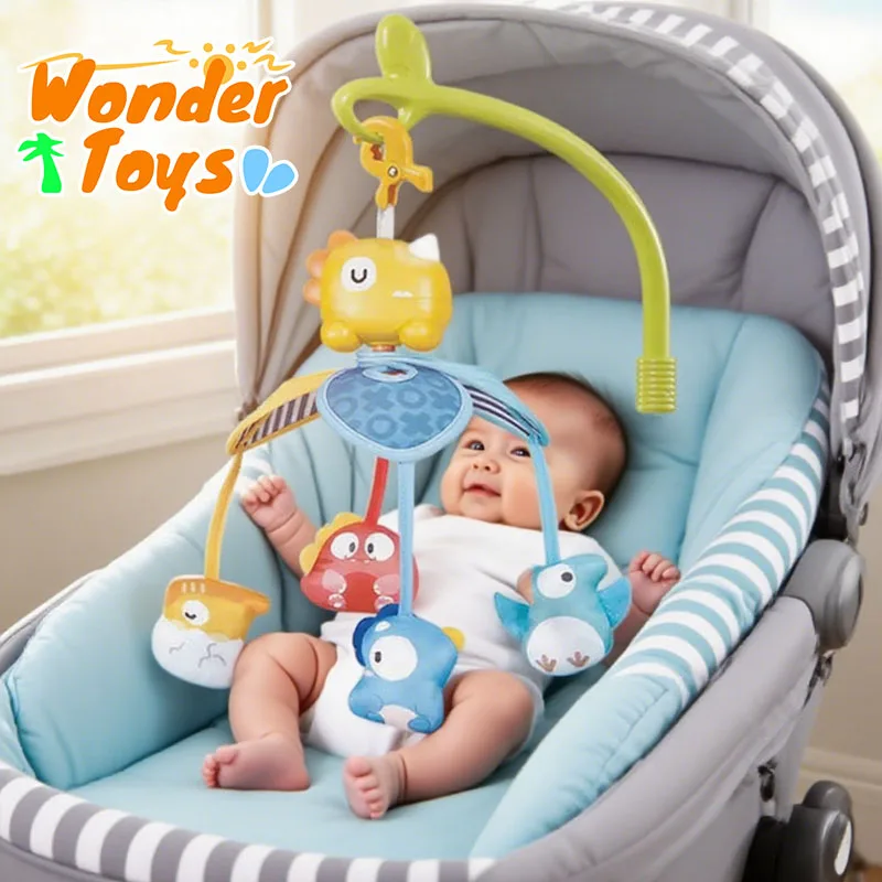 

Baby Toys Mobile Bed Bell Babies Items 6 12 Month Musical Rotating Bedside Bells Stroller Hanging Rattle Toys for Infants Kids
