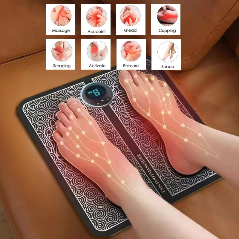 

Electric EMS Foot Massager Pad Electrical Muscle Stimulation Foot Massager USB Charging Portable Feet Acupoints Massage Mat