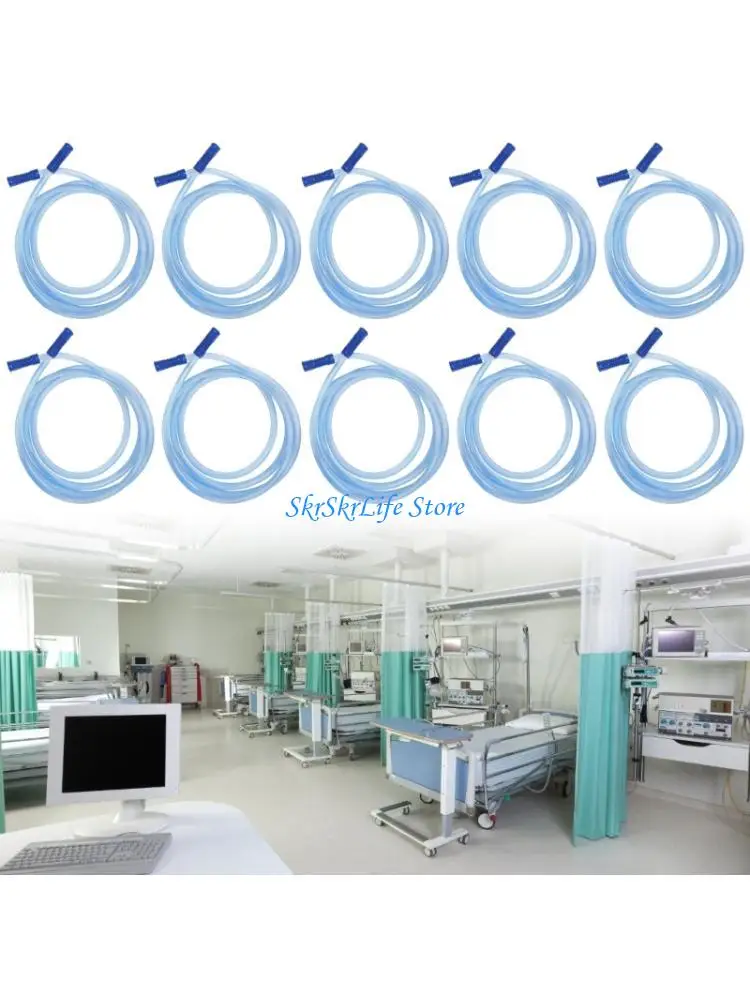 E65E 10Pcs 80Inch Long Clear Plastic Suction Tubing With 8Mm Interfaces Suction Extension Tubes For Fluid Flowing Monitoring