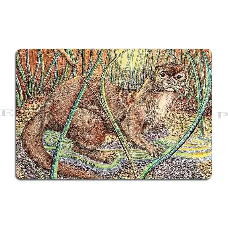 Otter From The Original Pen And Ink Metal Sign Cinema Party Decoration Printed Garage Tin Sign Poster