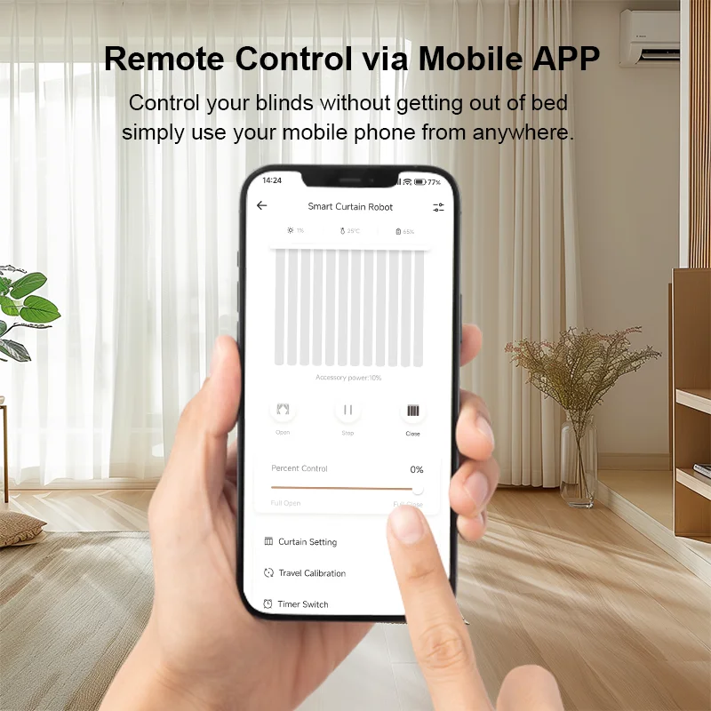 Three-in-One Bluetooth Automatic Curtain Opener and Closer, Noiseless Operation Robot, Intelligent Curtain Motor, Timer, Voice C
