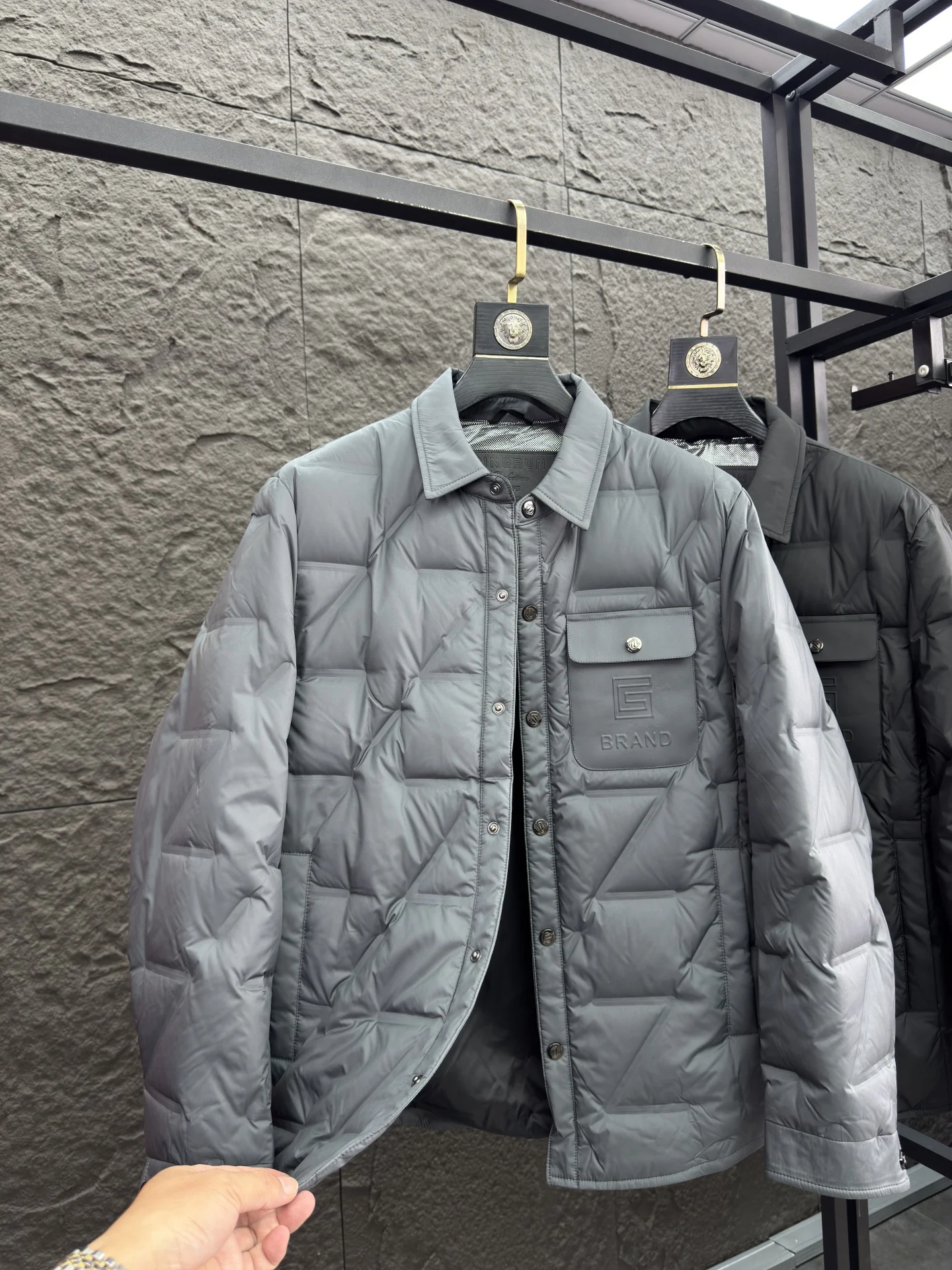 

Men's Casual down Jaet Lightweight Comfortable Warm Polyester Fiber 90 White Du down Coated Zipper Long Sve Coat